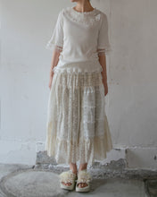 이미지를 갤러리 뷰어에 로드 , No.1611003 Tulle Mix Frill Half Sleeve Shell Neck P/O