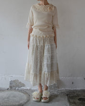 이미지를 갤러리 뷰어에 로드 , No.1611003 Tulle Mix Frill Half Sleeve Shell Neck P/O