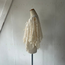 画像をギャラリービューアに読み込む, Cotton Lace Mix Poncho Cape Cardigan & Back Ribbon P/O BL & Wrap SK #1423022