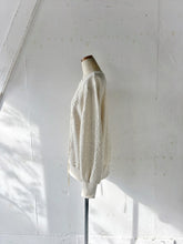画像をギャラリービューアに読み込む, Cableknit & Pique Striped Jersey Puff Sleeve P/O With Adjust Ribbon #1511003