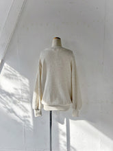 画像をギャラリービューアに読み込む, Cableknit & Pique Striped Jersey Puff Sleeve P/O With Adjust Ribbon #1511003