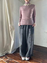 画像をギャラリービューアに読み込む, Tereco Rib Tulle Lace Off-Turtle Neck Long Sleeve P/O #1431072