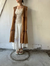 画像をギャラリービューアに読み込む, Sheer Tulle Yolk Gather Tiered Front Button Gilet Dress #7523545