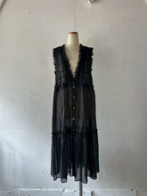 画像をギャラリービューアに読み込む, Sheer Tulle Yolk Gather Tiered Front Button Gilet Dress #7523545