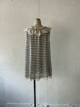 画像をギャラリービューアに読み込む, Lace mix frill Collar Lader lace Threaded Wide Ribbon Aline Flare Sleeveless P/O #1521076