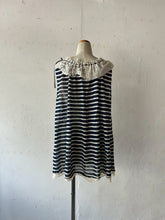 画像をギャラリービューアに読み込む, Lace mix frill Collar Lader lace Threaded Wide Ribbon Aline Flare Sleeveless P/O #1521076