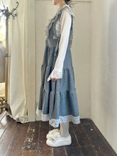 画像をギャラリービューアに読み込む, French terry lace mix V/N jumper dress NEW #1511551