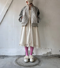 画像をギャラリービューアに読み込む, Lace Quilting Zip up Puff Sleeve Unline Blouson #1513609