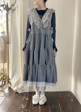 画像をギャラリービューアに読み込む, French terry lace mix V/N jumper dress NEW #1511551