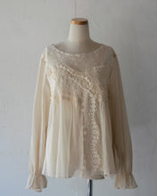 Load image into Gallery viewer, No.1533103 Flower JQ Yolk Long Puff Sleeve Gather Flare P/O BI