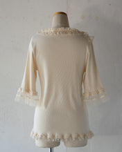 이미지를 갤러리 뷰어에 로드 , No.1611003 Tulle Mix Frill Half Sleeve Shell Neck P/O