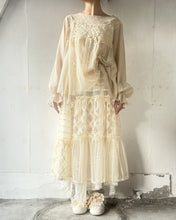 Load image into Gallery viewer, No.1533103 Flower JQ Yolk Long Puff Sleeve Gather Flare P/O BI