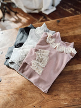 画像をギャラリービューアに読み込む, Tereco Rib Tulle Lace Off-Turtle Neck Long Sleeve P/O #1431072