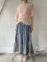 이미지를 갤러리 뷰어에 로드 , No.1611003 Tulle Mix Frill Half Sleeve Shell Neck P/O