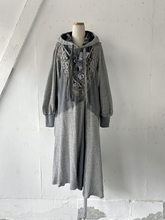 画像をギャラリービューアに読み込む, Gauze French Terry Mix Front Ribbon Lace Up Hoodie Dress #1431512
