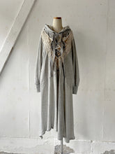 画像をギャラリービューアに読み込む, Gauze French Terry Mix Front Ribbon Lace Up Hoodie Dress #1431512
