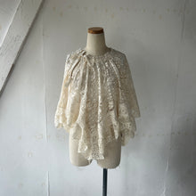 画像をギャラリービューアに読み込む, Cotton Lace Mix Poncho Cape Cardigan &amp; Back Ribbon P/O BL &amp; Wrap SK #1423022

