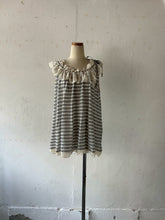 画像をギャラリービューアに読み込む, Lace mix frill Collar Lader lace Threaded Wide Ribbon Aline Flare Sleeveless P/O #1521076
