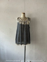 画像をギャラリービューアに読み込む, Lace mix frill Collar Lader lace Threaded Wide Ribbon Aline Flare Sleeveless P/O #1521076
