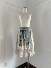 画像をギャラリービューアに読み込む, Flower Embroidery Print Linen Canvas Asvmmetry Waist Elastic SK #1513330
