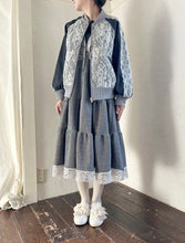 画像をギャラリービューアに読み込む, French terry lace mix V/N jumper dress NEW #1511551
