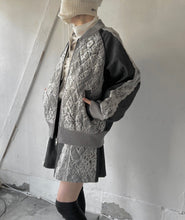画像をギャラリービューアに読み込む, Lace Quilting Zip up Puff Sleeve Unline Blouson #1513609
