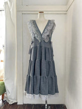 画像をギャラリービューアに読み込む, French terry lace mix V/N jumper dress NEW #1511551
