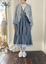 画像をギャラリービューアに読み込む, French terry lace mix V/N jumper dress NEW #1511551
