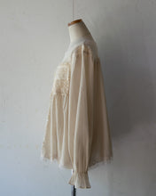 Load image into Gallery viewer, No.1533103　Fｌower JQ Yolk Long Puff Sleeve Gather Flare P/O BI
