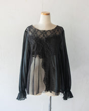 Load image into Gallery viewer, No.1533103　Fｌower JQ Yolk Long Puff Sleeve Gather Flare P/O BI

