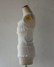 画像をギャラリービューアに読み込む, Embroidery Flocky Dots Tulle Corsage Motif Accent Mix Frill Tereco Rib Camisole No.1611040
