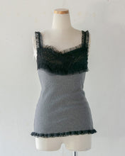 画像をギャラリービューアに読み込む, Embroidery Flocky Dots Tulle Corsage Motif Accent Mix Frill Tereco Rib Camisole No.1611040
