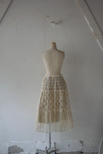 Load image into Gallery viewer, No.1613405 Flocked Polka Dot &amp; Cord Embroidery Tulle Mix Elastic Waist Gathered Flared Tiered Skirt with Petticoat
