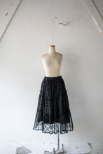 Load image into Gallery viewer, No.1613405 Flocked Polka Dot &amp; Cord Embroidery Tulle Mix Elastic Waist Gathered Flared Tiered Skirt with Petticoat
