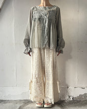 Load image into Gallery viewer, No.1533103　Fｌower JQ Yolk Long Puff Sleeve Gather Flare P/O BI
